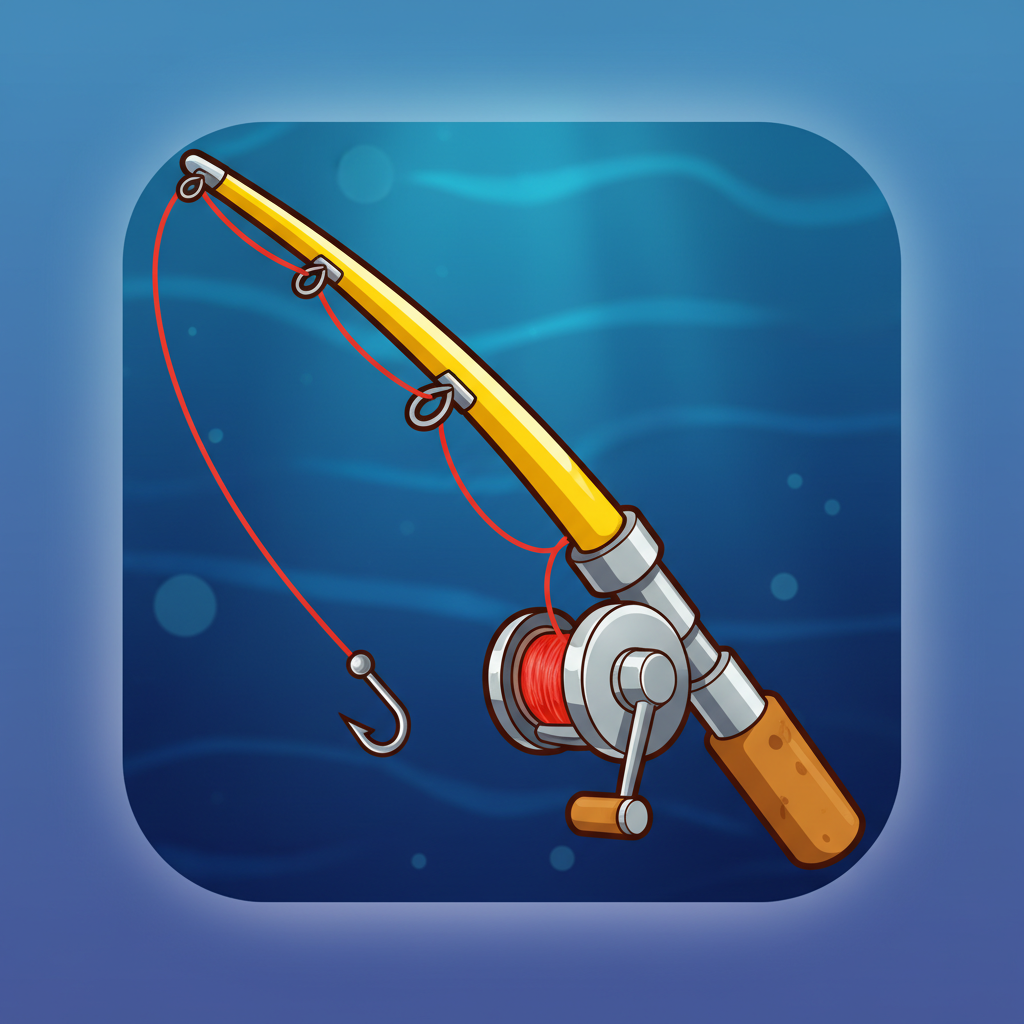 Fishing Rod symbol - yellow and black rod