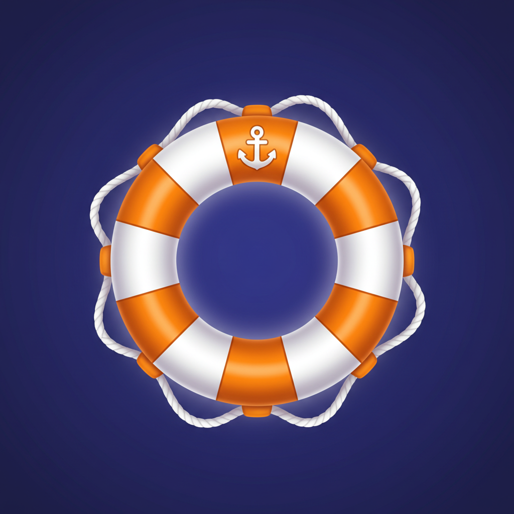Life Preserver symbol - orange and white ring buoy