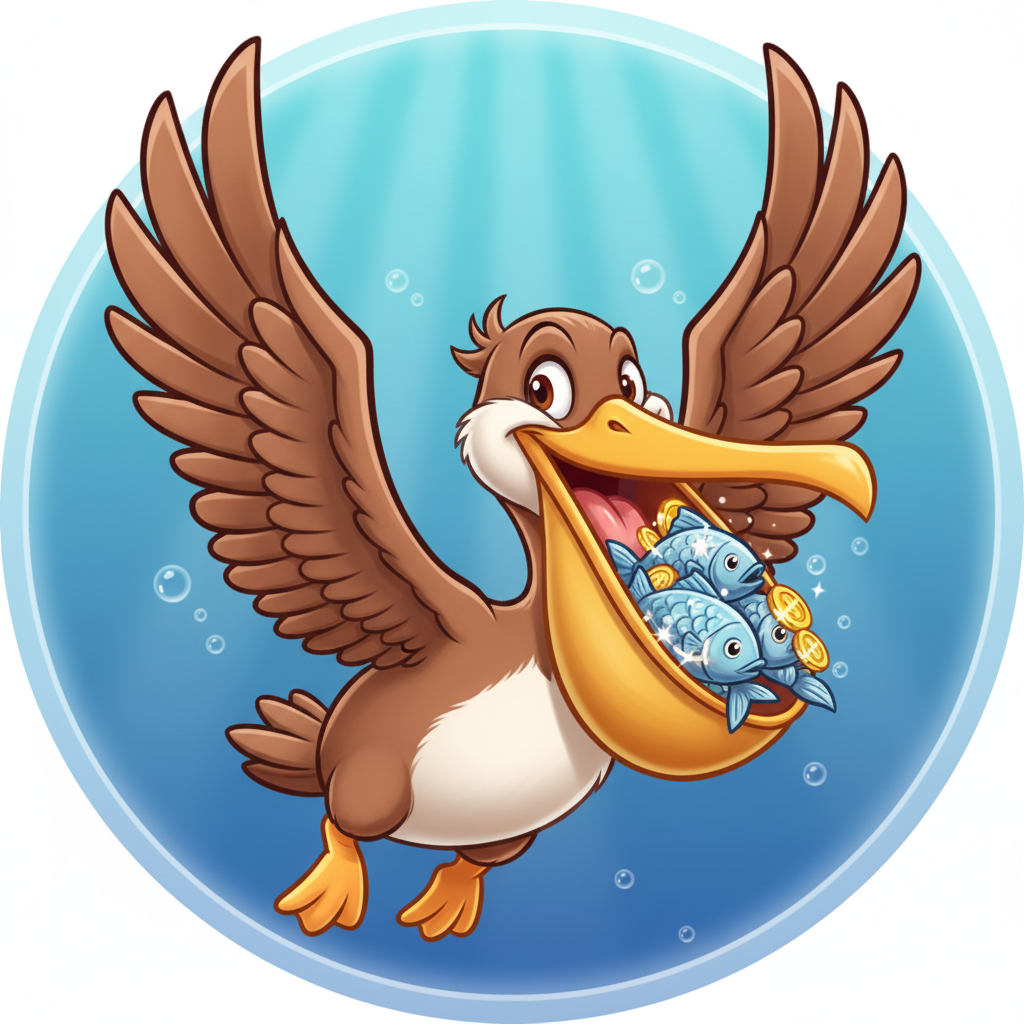 Pelican symbol - brown pelican bird